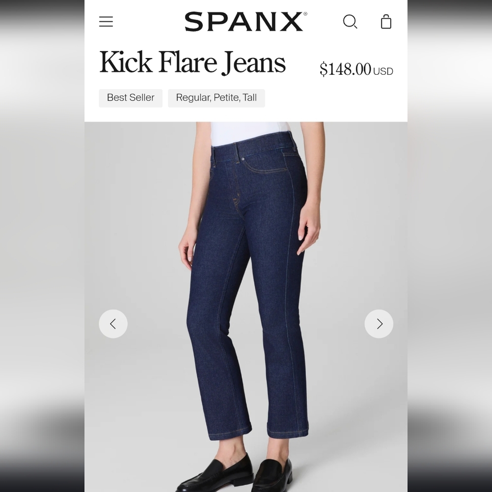 Spanx Kick Flare Jeans Raw Indigo Size M - Picture 5 of 10